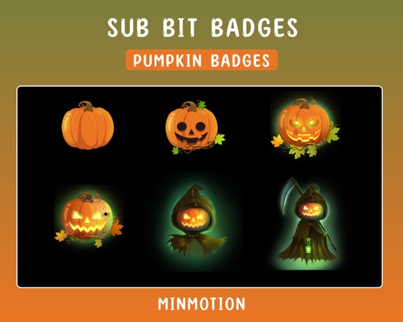 Pumpkin Twitch Sub Bit Badges / Halloween Pumpkin of Death / - Etsy UK
