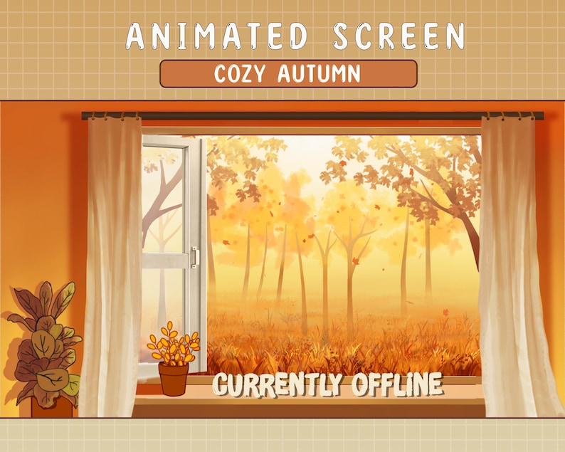 Animated Autumn Cozy Falls Season Twitch Stream Screen / Leaf Fallings ...