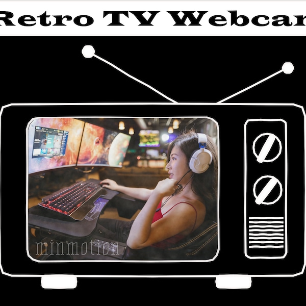 Twitch Cam Border Retro TV / Animated Webcam Overlay / Webcam Frame Maker Twitch Stream / Live Streaming Game Overlay Face Camera Boder