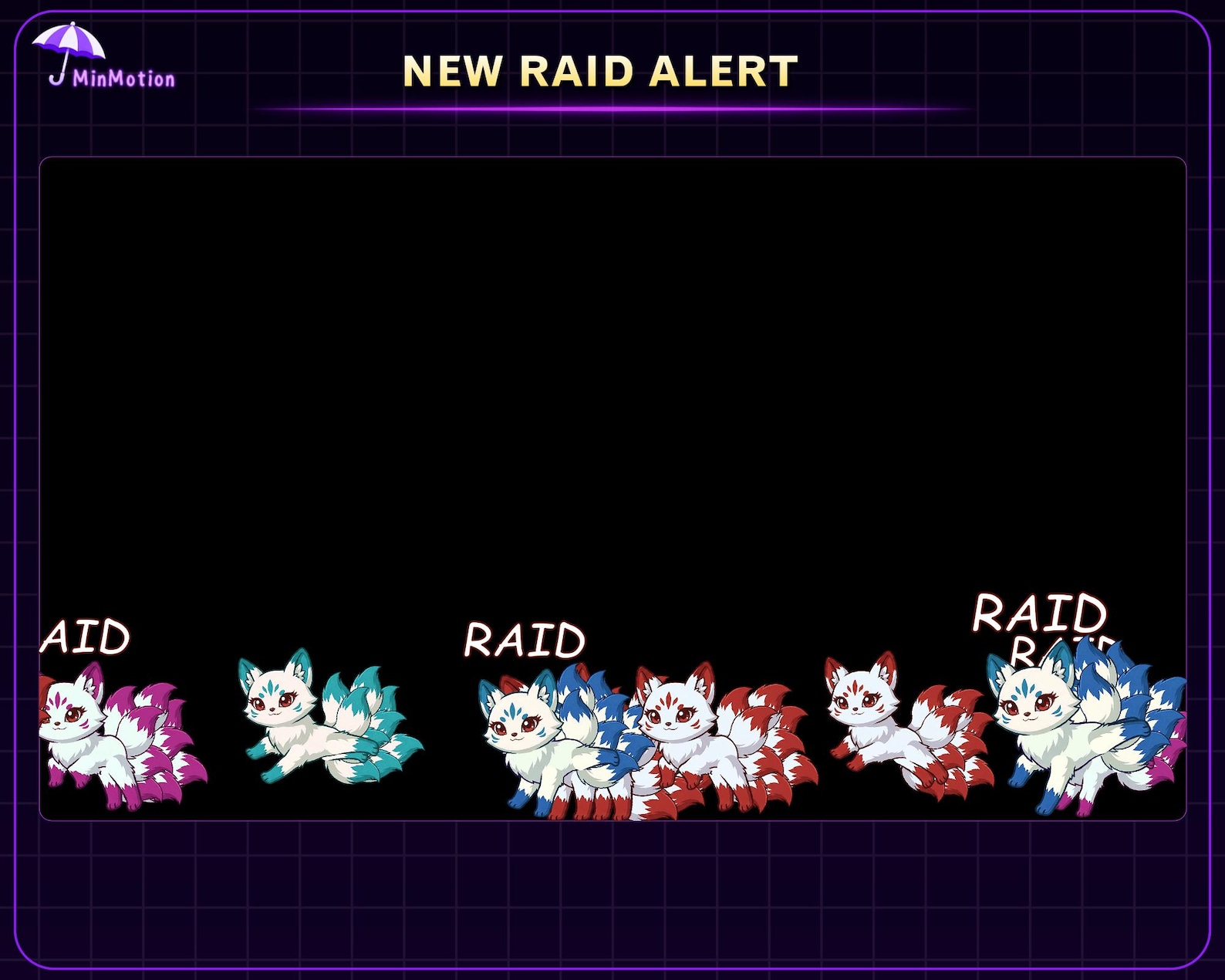 Animated Chibi Nine-tailed Fox Twitch Raid Alert, Kitsune Raid ...