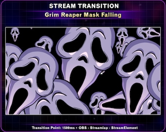 Sensenmann Maske Falling Stream Übergang, Sensenmann Übergang, Twitch OBS Scenes Stinger, Twitch Übergang