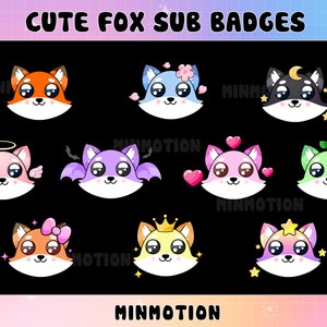 Cute Face Fox Twitch Tier Sub Badges/ Badges For Twitch / Fox Badges / Animal Emotes / Number Bit Badges / Gamer Graphics