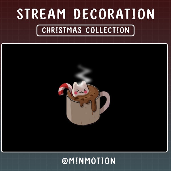 Animated Hot Cocoa/Christmas Collection Stream Decoration/Christmas Tree/Ginger Bread/Candles/Kawaii Aesthetic/Xmas Stream Add- On Overlay