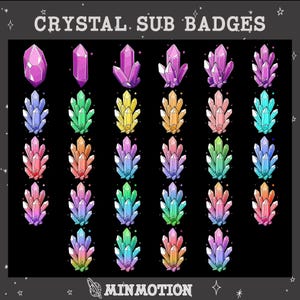 Sub Badges Crystal Gem / Complete Twitch Bit Badges Set / Twitch Bits Tier Badges / Evolving Gem/ Stream /Discord / Graphic For Streamer