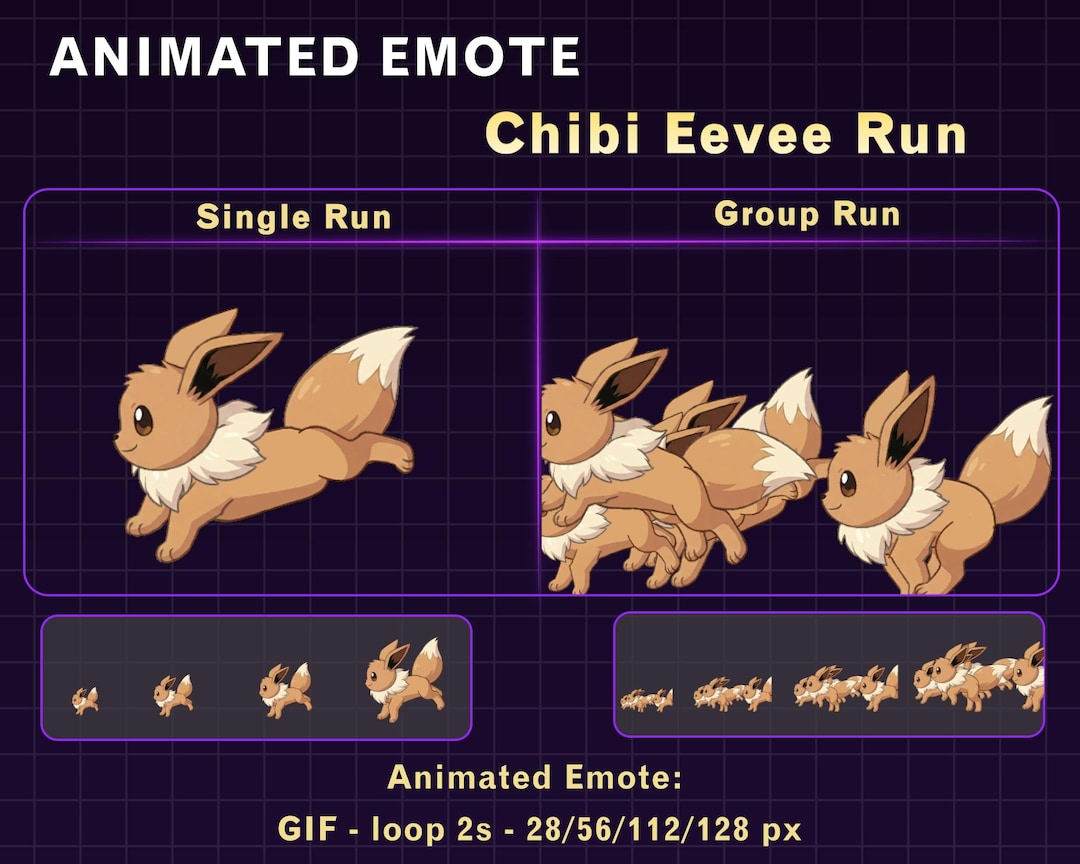 2x Animated Eevee Twitch Emote, Eevee Stream Emote for Twitch Discord ...