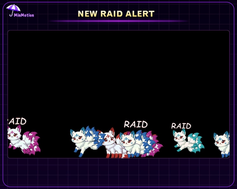 Animated Chibi Nine-tailed Fox Twitch Raid Alert, Kitsune Raid ...