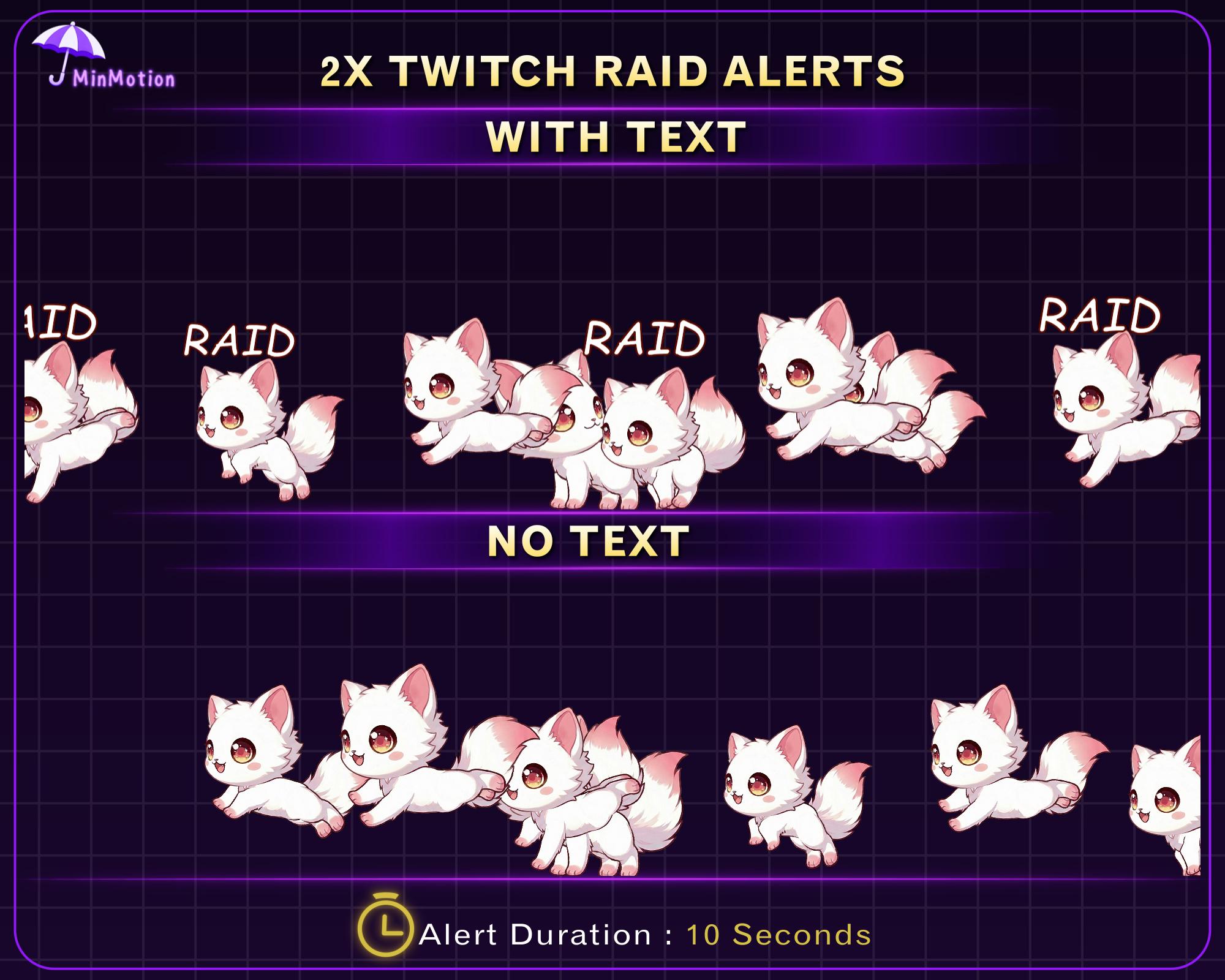 Animated Cute Cat Twitch Raid Alert, Chibi Cat Raid Animation With Cat ...