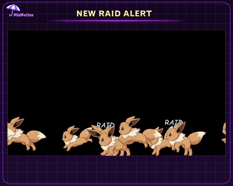 Animated Cute Eevee Running Twitch Raid Alert, Funny Eevee Stream Alert ...