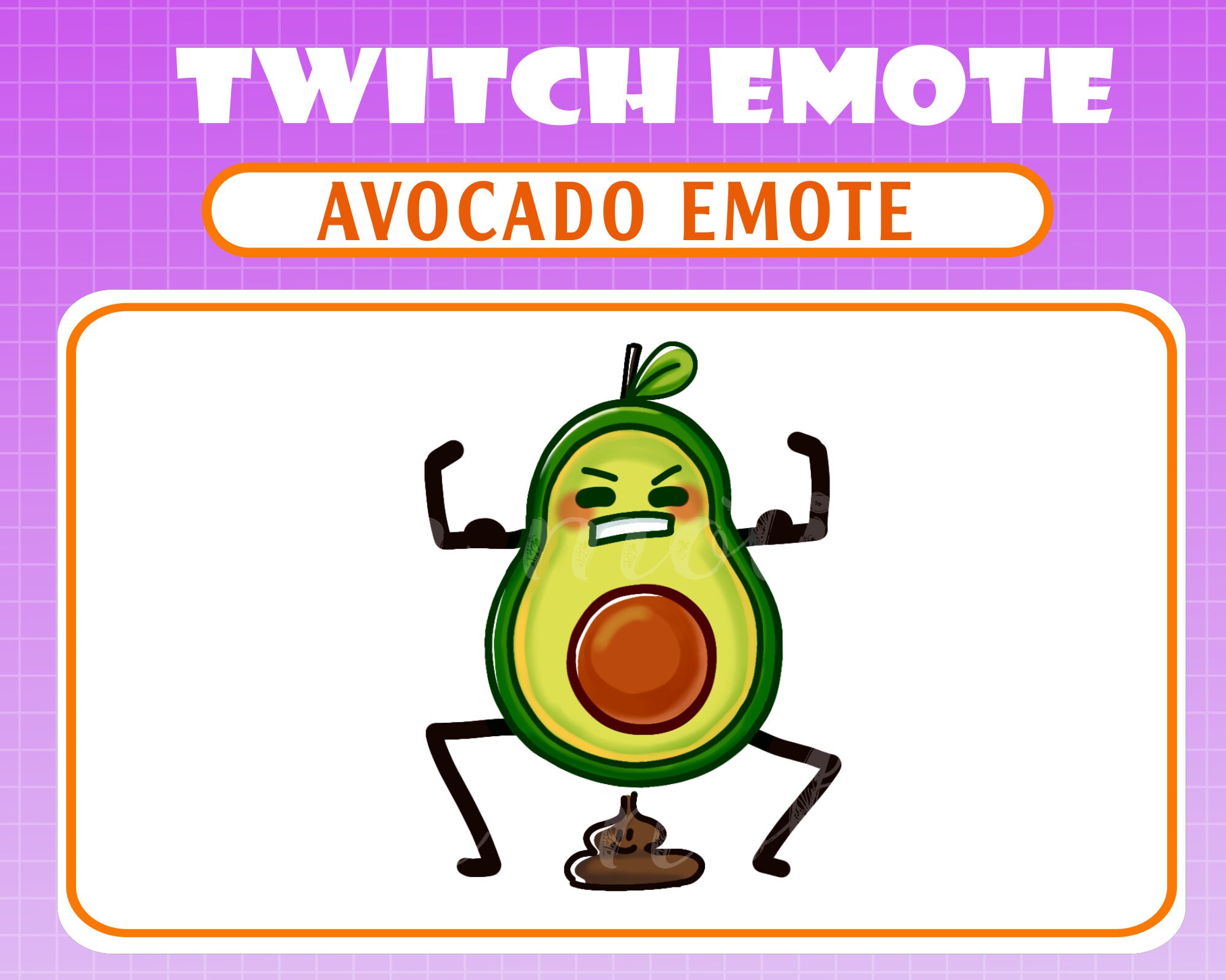 Avocado Poop Emote for Twitch / Avocado Poop Twitch Emote / Discord