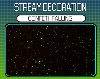 3x geanimeerde stroomdecoratie vallende confetti-bekleding / Feest / Fijne verjaardag / Nieuwjaar / Papper glitter / Twitch, Mixer, Discord/Streaming