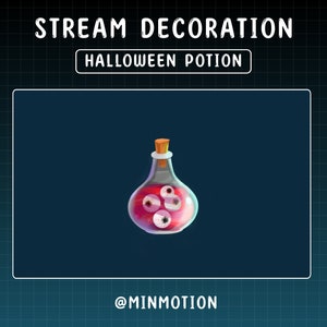 アニメーションストリームデコレーションポーションウィッチ / かわいい魔術 / かわいいゴースト / ハロウィンアイ / ハロウィンアニメーション / ストリーマー向けグラフィックス