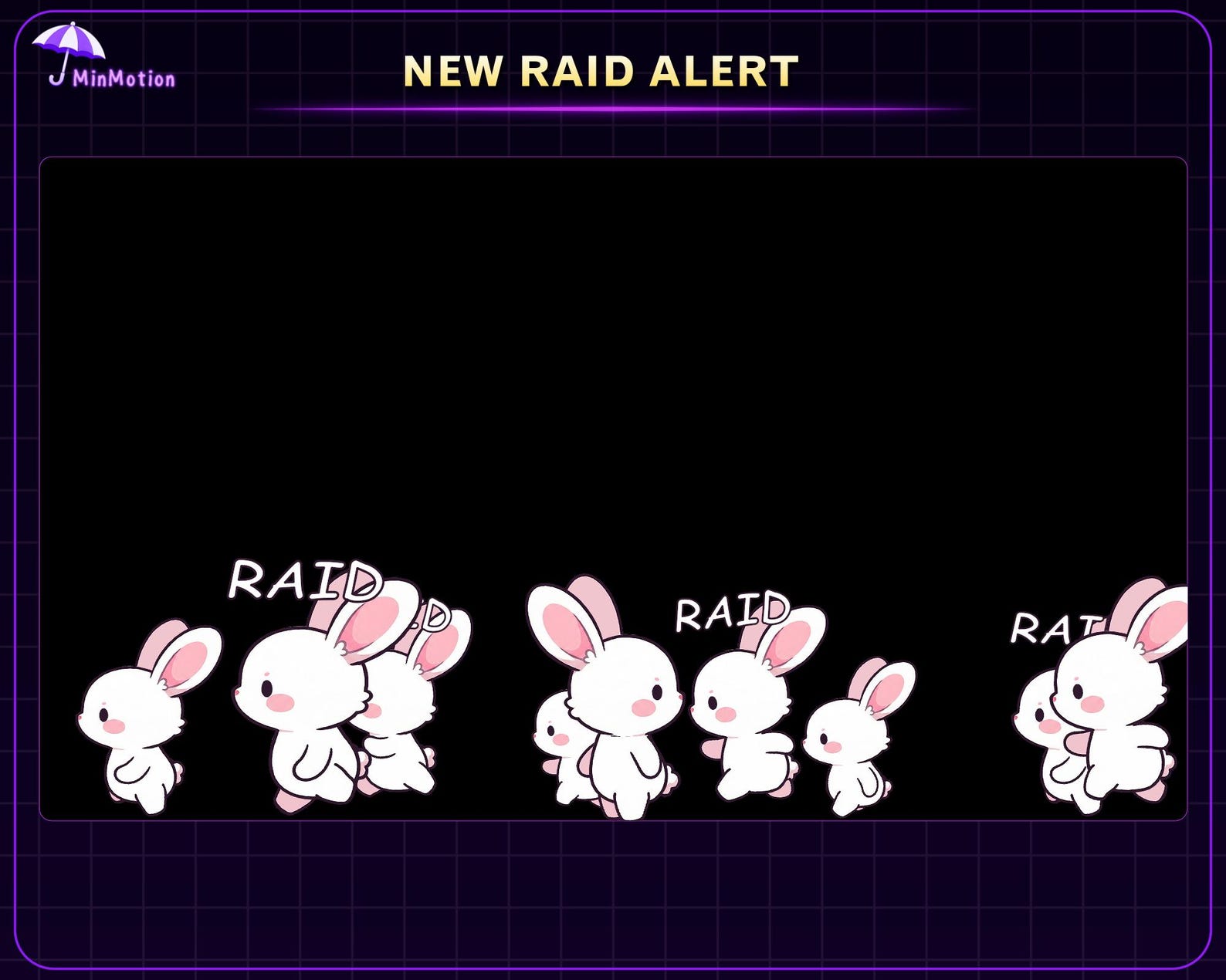 Animated Cute Bunny Twitch Raid Alert, Bunny Raid Animation With Bunny ...
