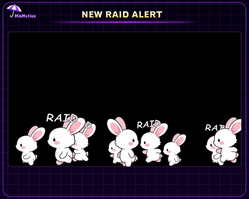 Animated Cute Bunny Twitch Raid Alert, Bunny Raid Animation With Bunny ...