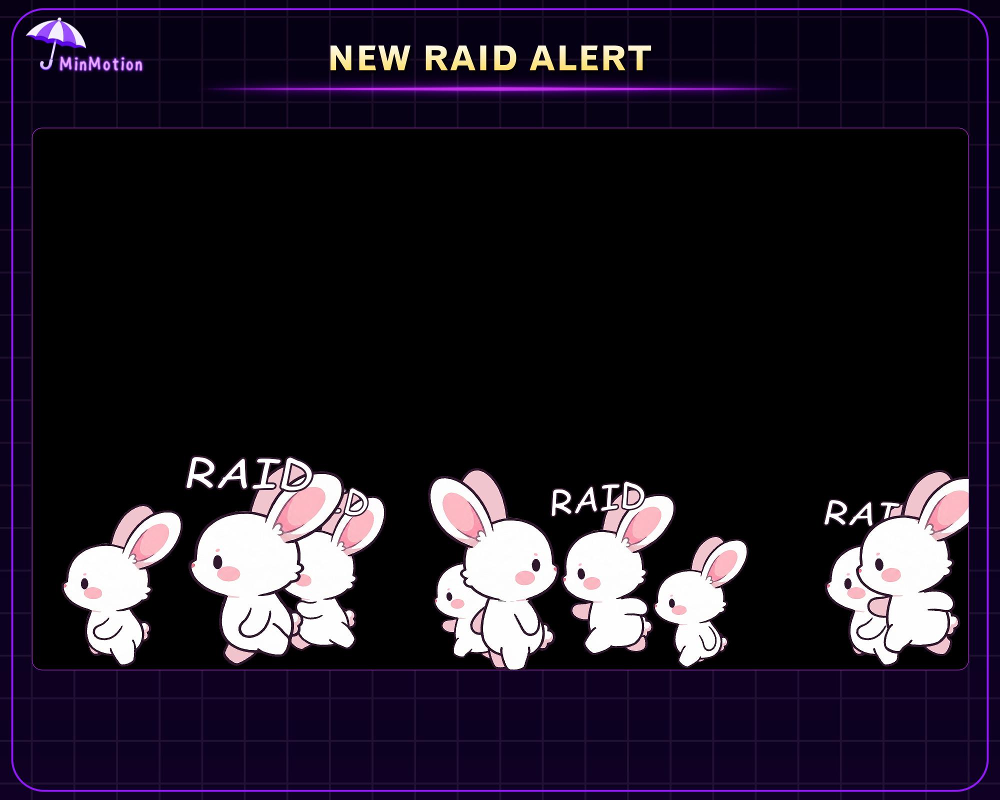 Animated Cute Bunny Twitch Raid Alert, Bunny Raid Animation With Bunny ...