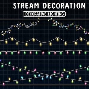 6x Animated Stream Decoration Christmas Lights String / Party Lights / Cute Lover Cozy Theme / Twitch Holiday Light / Kawaii Twitch Overlay