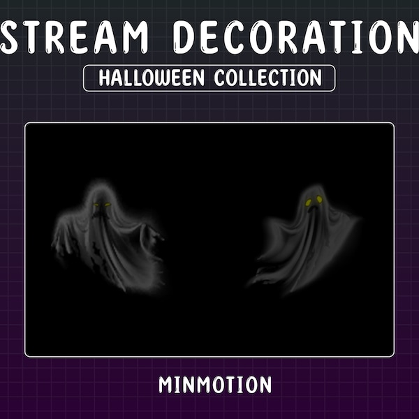 2x Animated Stream Decoration Ghost Twitch / Cute Witchcraft / Kawaii Ghost / Fall Sublimation / Halloween Animation / Graphics For Streamer