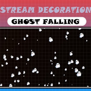 So Cute Ghost Falling Overlay / Flying Ghost Twitch Stream / Halloween Overlay für Twitch und OBS Streaming / Spooky Ghost Falling Overlay