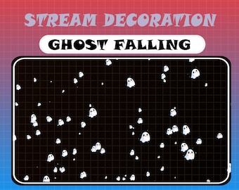 So Cute Ghost Falling Overlay / Flying Ghost Twitch Stream / Halloween Overlay For Twitch and OBS Streaming / Spooky Ghost Falling Overlay