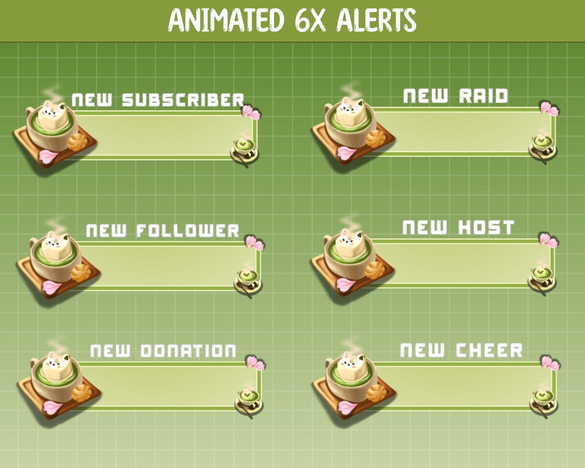 Matcha Overlay Rivals Full Animated Twitch Matcha Dessert Stream Package Overlay / - Etsy