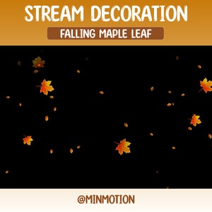 Animated Stream Decoration / Falling Maple Leaves Twitch Overlay / Spirit Flower Petal / Magical Orange Leaves Falling / Cute Cozy Theme