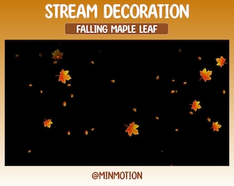 Animierte Stream Dekoration / Herbst Herbst Ahorn Blätter Twitch Overlay / Geister Blume Blütenblatt / Magische Orange Blätter Fallen / Nettes Gemütliches Thema