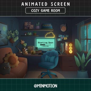 Animated Cozy Game Room Twitch Screen / Gamer Twitch Overlay/ Starting ...