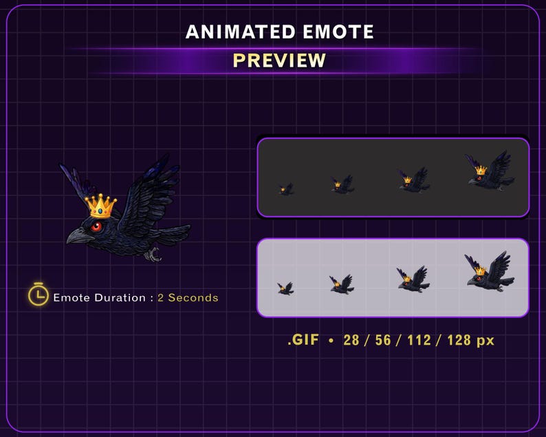 Pcrow Emote 2x Animated Crown Twitch Emote, Cool Crown Stream Emote for Twitch ...