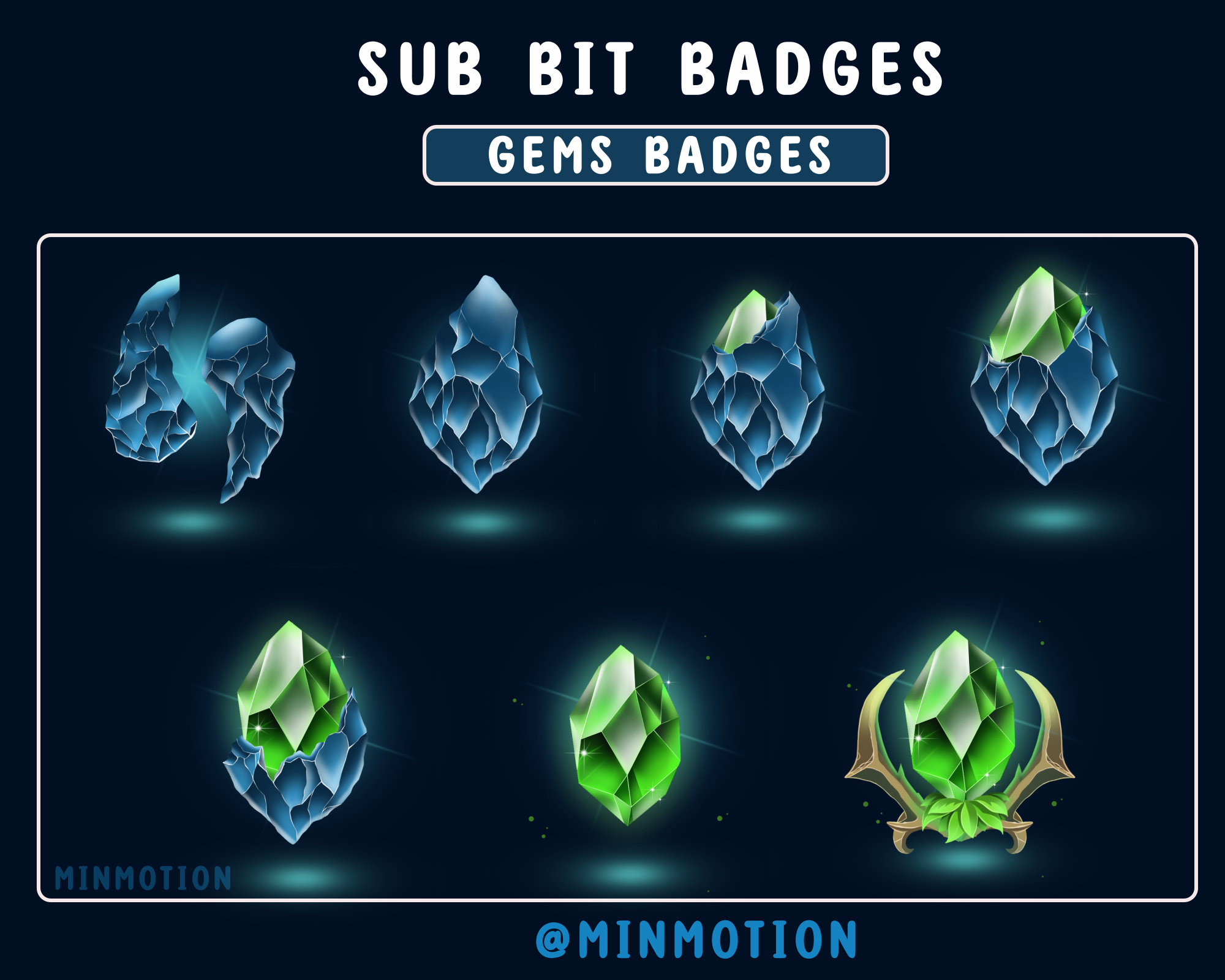 Crystal Cat Sub Badges | Twitch Sub Badges