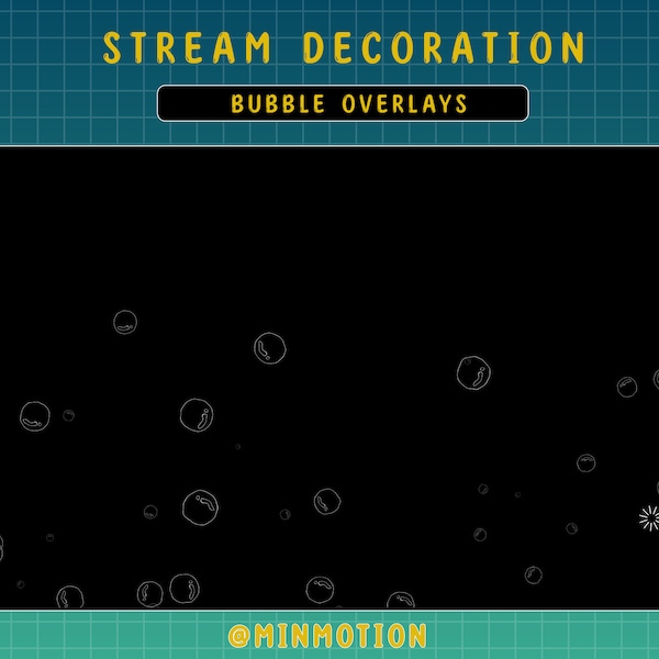 Animated Stream Decoration Bubble Overlays / Floating Bubbles / Soap Bubbles / Blowing Bubbles / Kawaii Twitch Overlay / Add -on your Stream