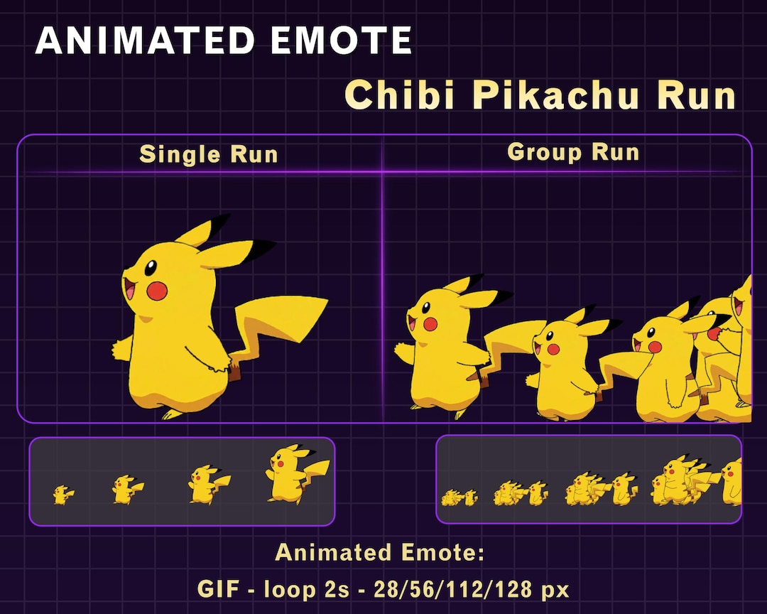 2x Animated Pikachu Twitch Emote, Pikahu Stream Emote for Twitch ...