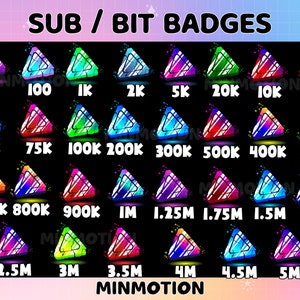 30x Triangle Stone Twitch Bit Badges / Diamond / Bit Tier Badges / Number bit badges / Gem Bit Badges / Chat emote