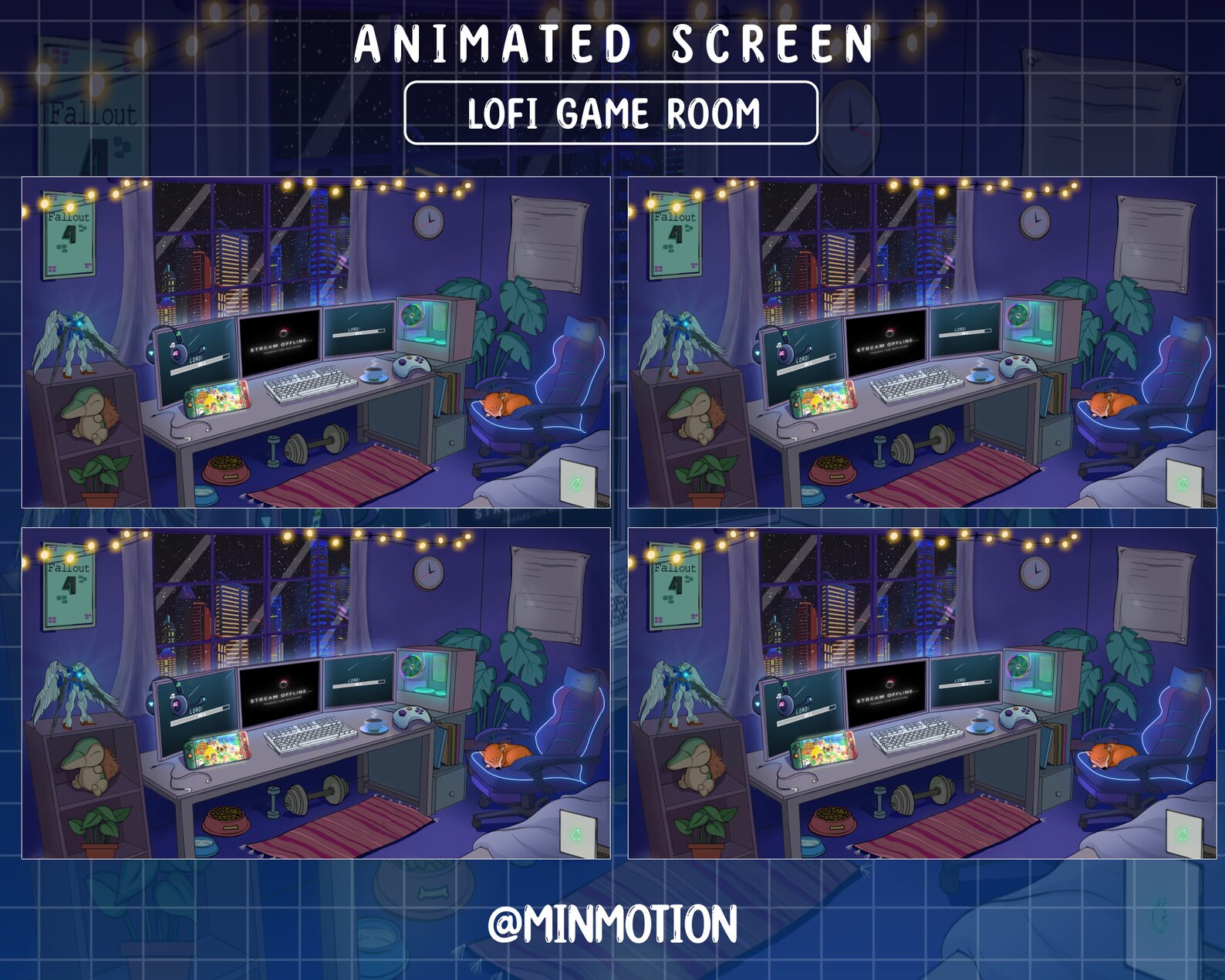 Gaming Rabbit Lo Fi Animated Lofi Gaming Room Twitch Stream Full Package / Lofi - Etsy