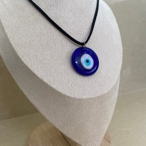 Necklace Glass Evil Eye, Mati, Lucky Eye Protection Charm Cord Necklace Layer Adjustable