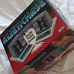 TANDY, &quot;Alien Chase&quot;, boxed lsi tabletop game, 80s retro collectors item, colour screen game, multiplayer lcd game, Radio Shack, Tomytronic
