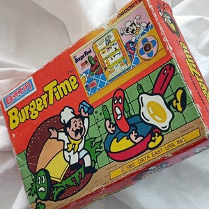 BAZIN, BANDAI, « Burger Time », jeu portable LCD en boîte, jeu joystick, jeu portable de collection rare, Morioka Tokei, jeu portable rétro