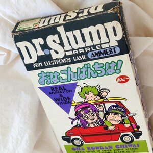 Popy Animest, "Dr. Slump", Console de jeu portable, LCD vintage en boîte, CIB, années 80 retro, Arale, retro gaming, card game