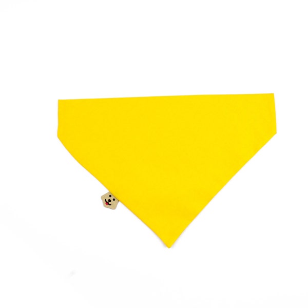 Yellow Dog Bandana - Custom Dog Bandana - Personalized Dog Bandana - Over The Collar Dog Bandana