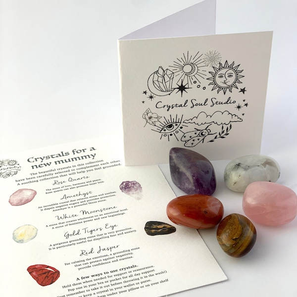 Kristall Set für eine neue Mama, Baby Shower Geschenk, Geburtsgeschenk. Reiki. Chakra Kristalle. Neues Geschenkset für Mama Crystal. Heilkristalle für neue Mumie.