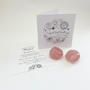 Sister crystal set, Crystals for a sisters, Crystal set for sisters,Rose quartzs for sisters, sister keepsake gift, Sister crystals