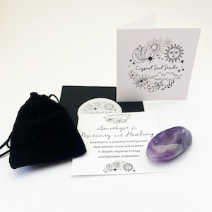 Amethyst for Positivity and Healing, Amethyst tumble stone, crystal gift set for healing, Amethyst crystal tumble, Amethyst crystal gift