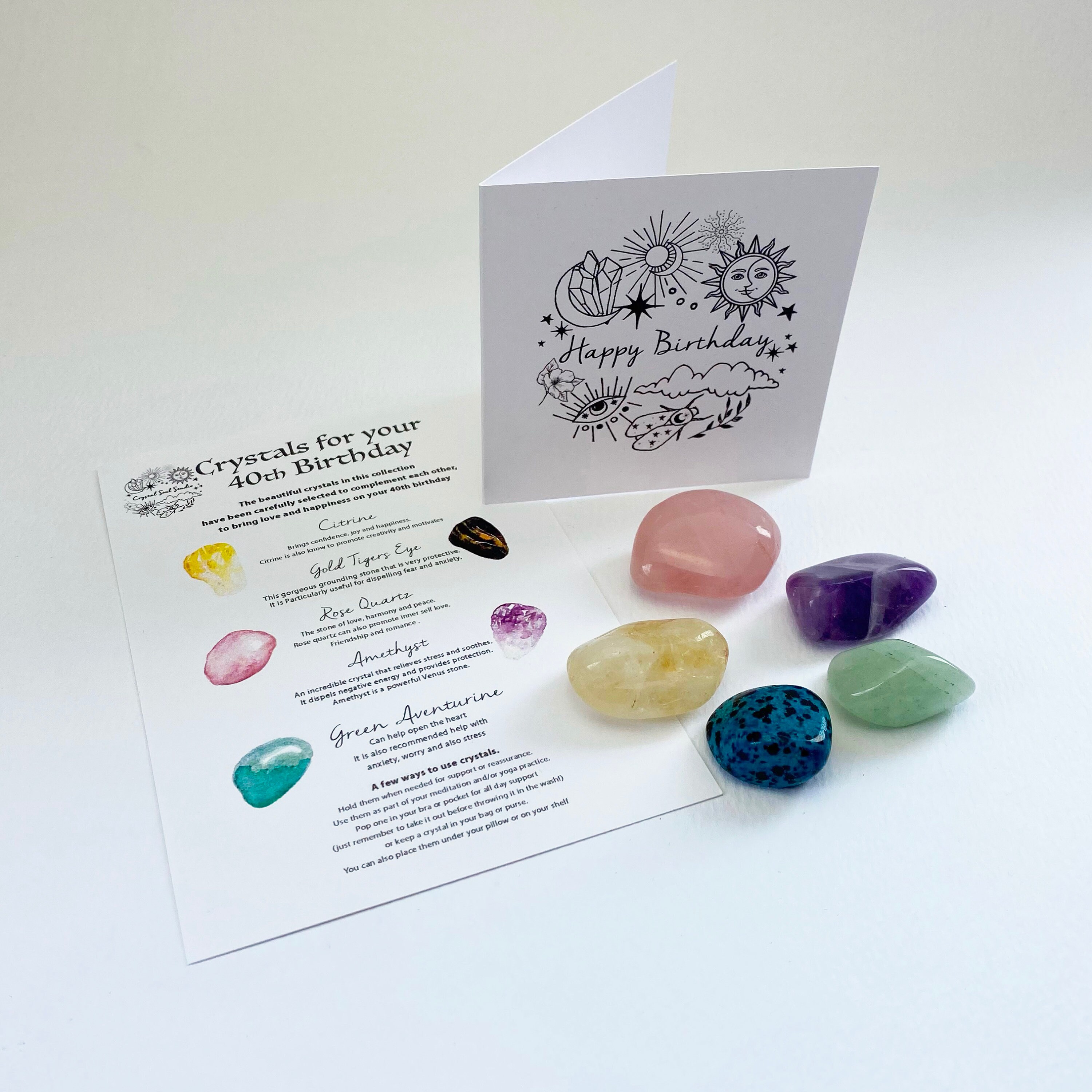 Crystals for 40th birthday, 40th birthday crystal set, Reiki. Chakra crystals, special 40th birthday crystal set,40th birthday set