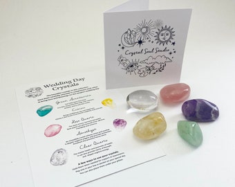 Crystals for wedding day,Wedding day crystal set,Reiki. Chakra crystals.wedding day crystal gift set.Bride crystals, bride to be crystal set
