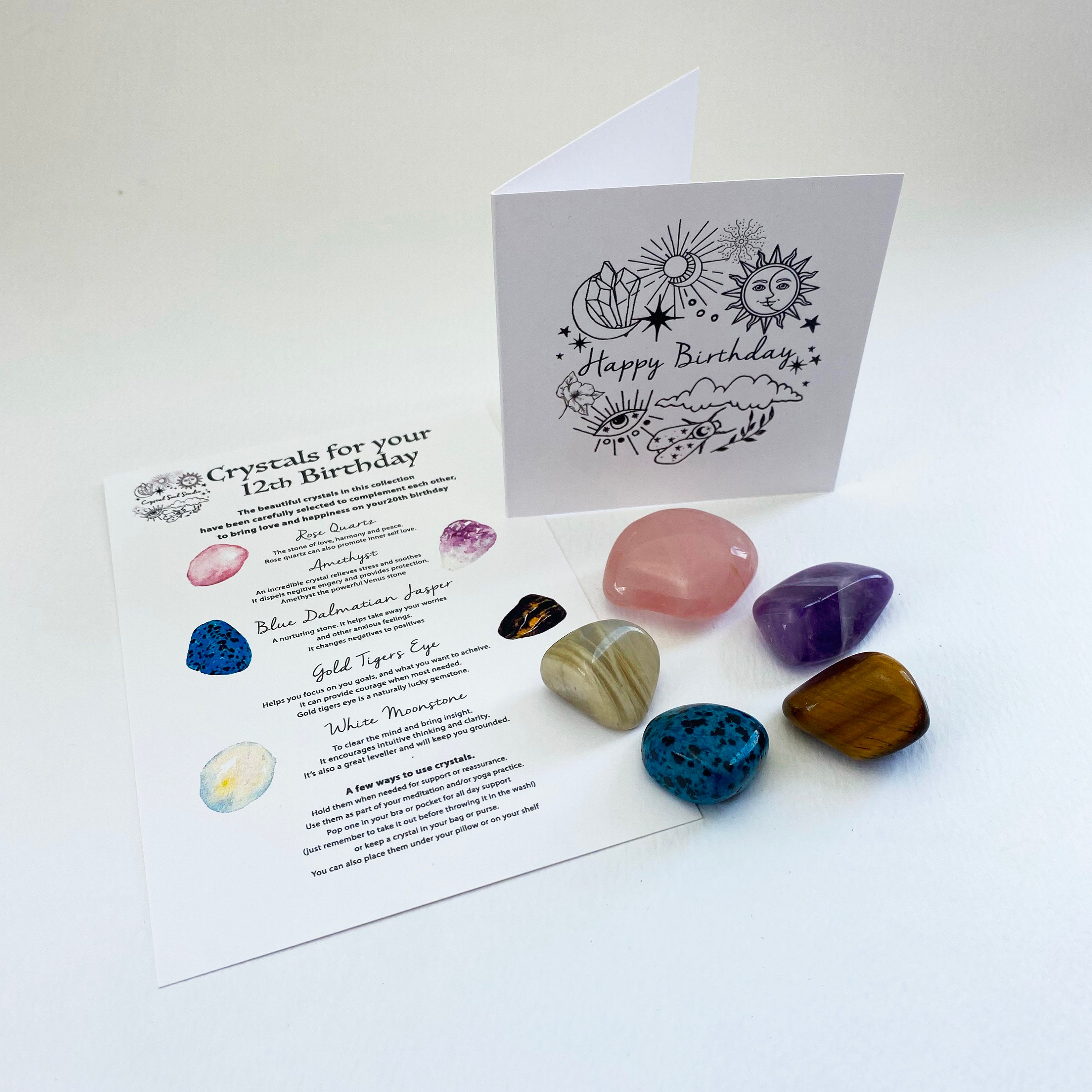Crystals for 12th birthday, 12th birthday crystal set, Reiki. Chakra crystals, special 12th birthday crystal set, crystal gift for a 12th