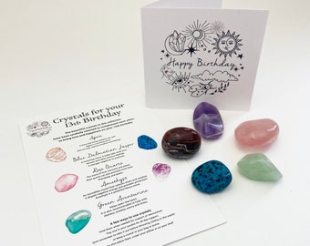 Crystals for 13th birthday, 13th birthday crystal set, Reiki. Chakra crystals, special 13th birthday crystal set, 13th birthday set