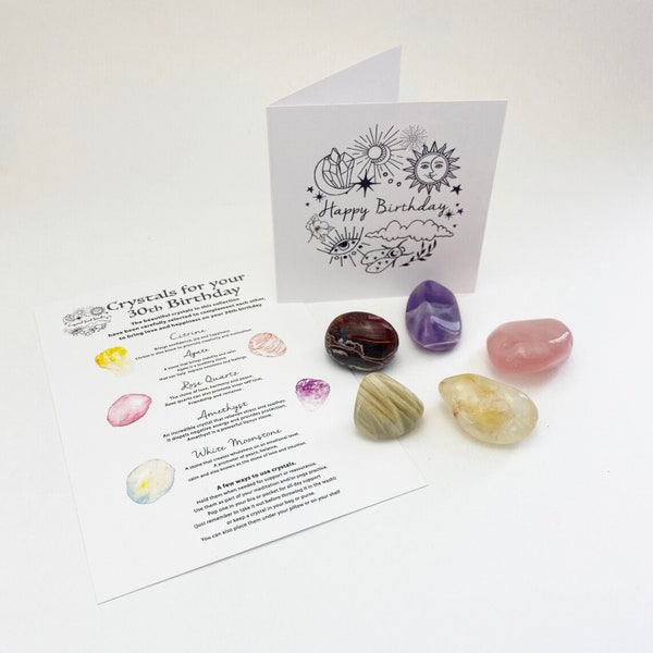 Crystals for 30th birthday, 30th birthday crystal set, Reiki. Chakra crystals, special 30th birthday crystal set, 30th birthday set