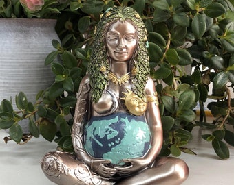 6 "blauw standbeeld van godin Gaia sculptuur, harsdecoraties, moeder aarde harsdecoraties, godin Gaia gesneden, cadeau, religieuze decoraties 1pc