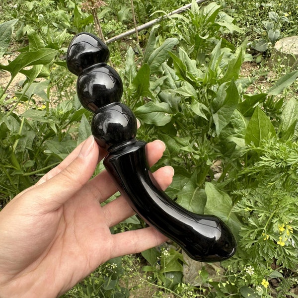 6" Natural Obsidian massage stick,Crystal massage,massage wand,Reiki healing,Home decoration,Crystal carving,Crystal healing,hand carved