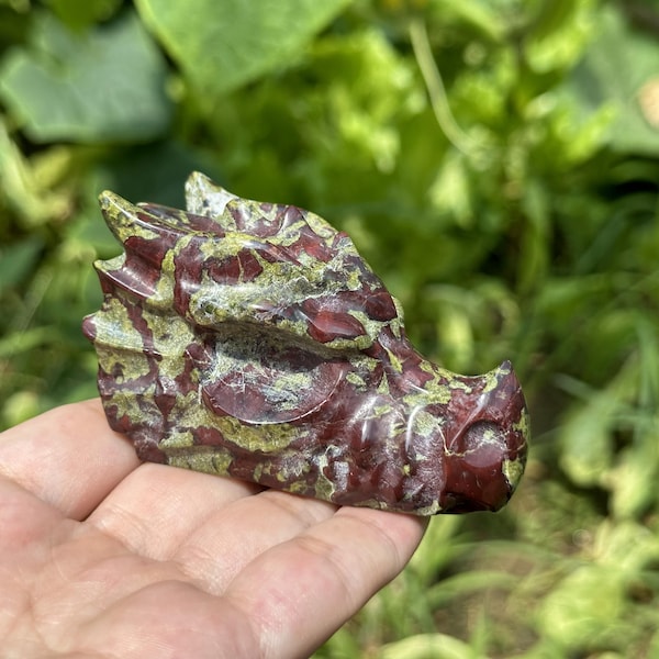 1PC Natural dragon blood stone Dragon Skull,Crystal Skull,Crystal Heal,Crystal Carving,Crystal Sculpture,Mineral specimen,Crystal Gifts