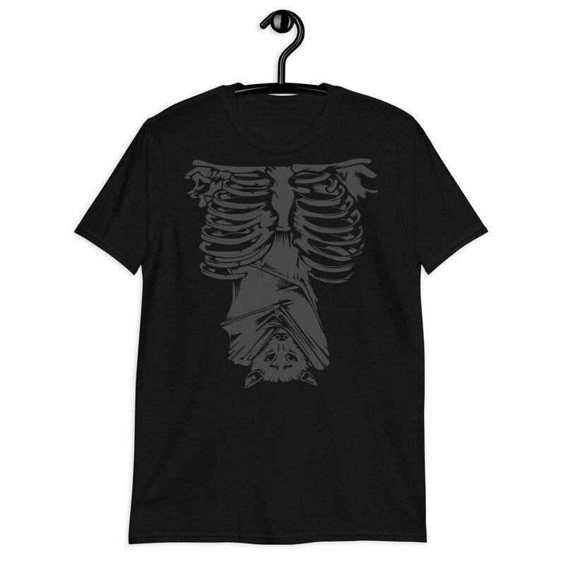 Bat T-shirt Skeleton Shirts Goth Tee 