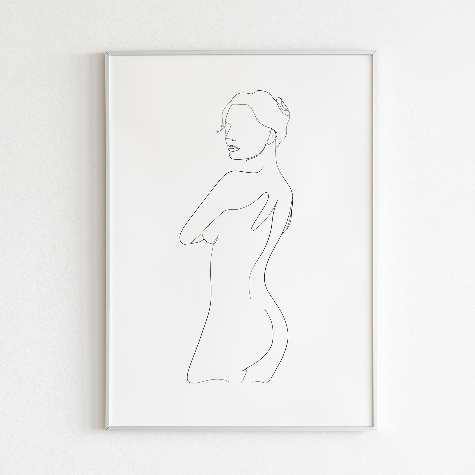 One Line Drawing Naked Woman Print Nude Woman Continous Line - Etsy